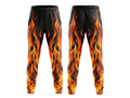 Black, Orange, Yellow & Red Flame Custom Basketball Sublimated Bottoms