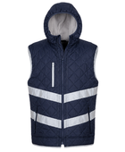 Kensington Hooded Gilet B2B Low MOQ Reflective Showerproof Gilet Navy Workwear