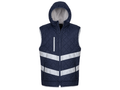 Kensington Hooded Gilet B2B Low MOQ Reflective Showerproof Gilet Navy Workwear