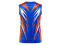 Custom Flag Football Blue & Orange Jersey Wholesale Sleeveless Team Uniform, Customizable, Low MOQ Bulk