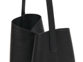 B2B Leather Shoulder Tote Bag Black Low MOQ Manufacture