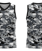 Custom Sublimated Basketball Jersey – Gray Digital Camo Design | Wholesale Basketball Jersey Manufacturer