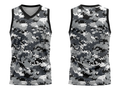 Custom Sublimated Basketball Jersey – Gray Digital Camo Design | Wholesale Basketball Jersey Manufacturer