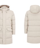 Long Hooded Duck Down Puffer Coat – Ivory | B2B Low MOQ