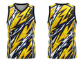 Custom Sublimated Basketball Jersey – Yellow Navy Lightning Design | Wholesale Basketball Jersey Manufacturer