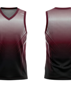 Custom Sublimated Basketball Jersey – Burgundy Black Gradient Design | Wholesale Basketball Jersey Manufacturer
