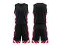 Custom Black, Red & White Basketball Sublimated Uniform