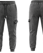 Custom Washed Charcoal Acid Wash Cargo Jogger Pants B2B