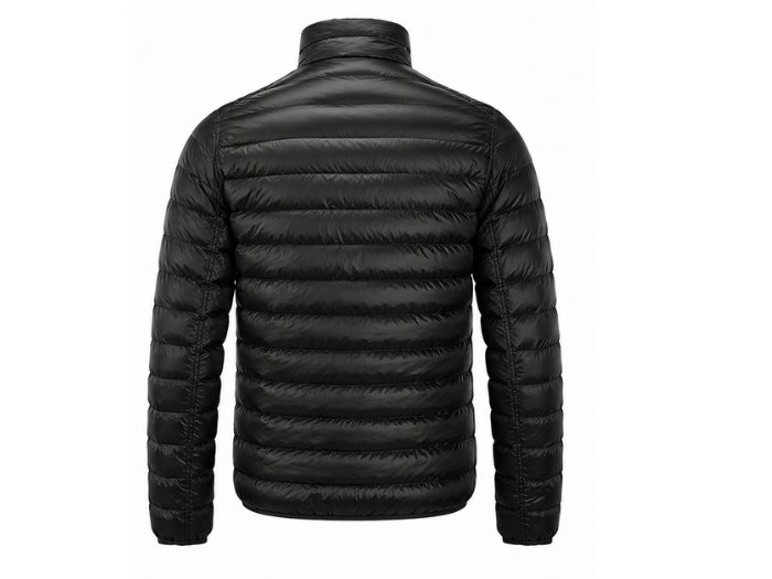 Fine-Baffle Stand-Collar Duck Down Puffer Jacket – Black | B2B Low MOQ