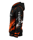 Custom Teqball Hoodie – Black Orange Graphic Teamwear for Wholesale Sports Buyers