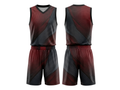 Custom Black, Burgundy & Charcoal Basketball Sublimated Uniform
