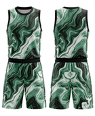 Custom Green, White & Black Basketball Sublimated Uniform