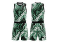 Custom Green, White & Black Basketball Sublimated Uniform