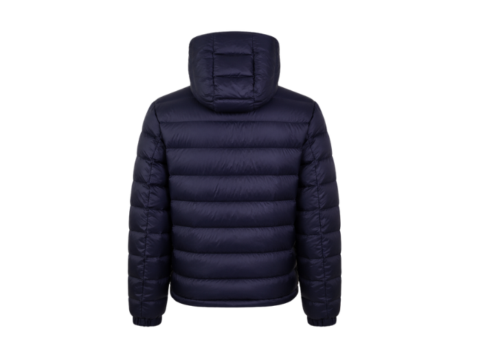Chest-Pocket Hooded Duck Down Puffer Jacket – Navy Blue | B2B Low MOQ