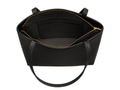 B2B Black Leather Tote Bag with Zip Closure Low MOQ Manufacturer