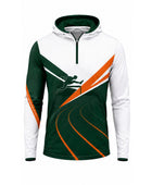 Track and Field Hoodie – Green, White and Orange Custom Wholesale Teamwear