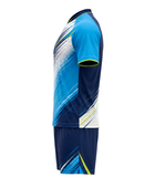 Custom Table Tennis Warm Up Set – Navy Cyan Ping Pong Teamwear for Wholesale Buyers