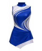 Custom Dance Team Uniform – Blue White Skirt Set for Wholesale Studio and Academy Buyers