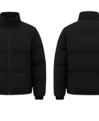 Wide-Baffle Stand-Collar Duck Down Puffer Jacket – Black | B2B Low MOQ