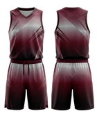 Custom Burgundy, Silver Gray & Black Basketball Sublimated Uniform