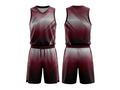 Custom Burgundy, Silver Gray & Black Basketball Sublimated Uniform