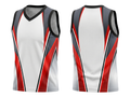 Custom White Red Panel Sublimated Basketball Jersey | Wholesale Basketball Jersey Manufacturer