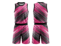 Custom Pink, Black, Gray & White Basketball Sublimated Uniform