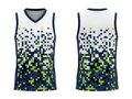 Custom White Navy Pixel Sublimated Basketball Jersey | Wholesale Basketball Jersey Manufacturer
