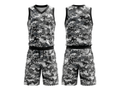 Custom Gray, Black & White Basketball Sublimated Uniform
