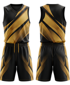Custom Black & Gold Basketball Sublimated Uniform
