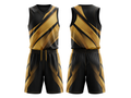 Custom Black & Gold Basketball Sublimated Uniform