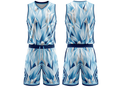 Custom Light Blue, White & Navy Basketball Sublimated Uniform
