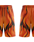 Custom Orange Flame Sublimated Basketball Shorts | Wholesale Basketball Shorts Manufacturer