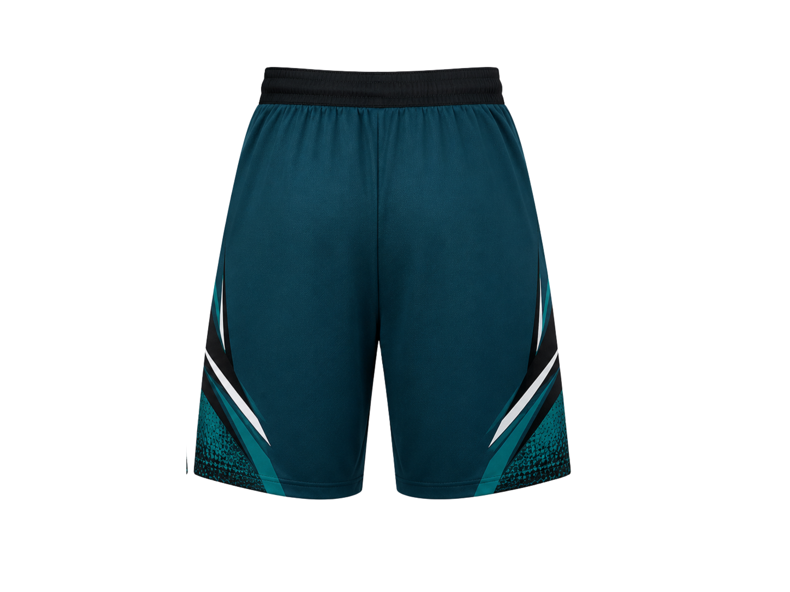 Dark Teal & Black Chase Tag Shorts – Bulk Activewear, Low MOQ, Wholesale Performance Shorts