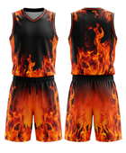 Custom Black, Orange & Red Basketball Sublimated Uniform
