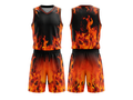 Custom Black, Orange & Red Basketball Sublimated Uniform
