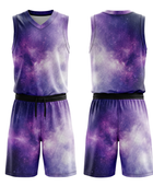 Custom Purple, Lavender, White & Black Basketball Sublimated Uniform