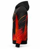 Custom Black Tennis Hoodie – Red Orange Team Warm-Up Hoodie for Clubs