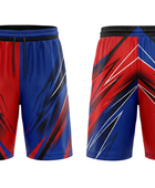 Custom Red Blue Split Sublimated Basketball Shorts | Wholesale Basketball Shorts Manufacturer