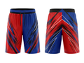 Custom Red Blue Split Sublimated Basketball Shorts | Wholesale Basketball Shorts Manufacturer