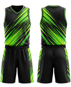 Custom Black & Neon Green Basketball Sublimated Uniform