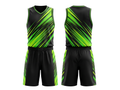Custom Black & Neon Green Basketball Sublimated Uniform