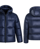 Hooded Goose Down Puffer Jacket – Navy Blue | B2B Low MOQ