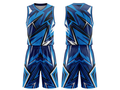 Custom Blue, Navy, Black & White Basketball Sublimated Uniform