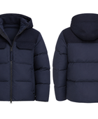 Hooded Chest-Pocket Goose Down Puffer Jacket – Dark Navy Blue | B2B Low MOQ