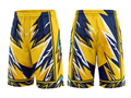 Custom Yellow Navy Lightning Sublimated Basketball Shorts | Wholesale Basketball Shorts Manufacturer