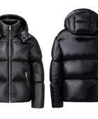 Lustrous Hooded Goose Down Puffer Jacket – Black | B2B Low MOQ