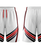 Custom White, Red, Black & Gray Basketball Sublimated Shorts