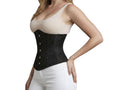 Black Jacquard Underbust Corset Wholesale | Floral Brocade Waist Cincher Manufacturer