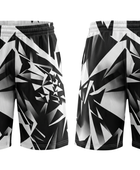 Custom Black White Geometric Sublimated Basketball Shorts | Wholesale Basketball Shorts Manufacturer